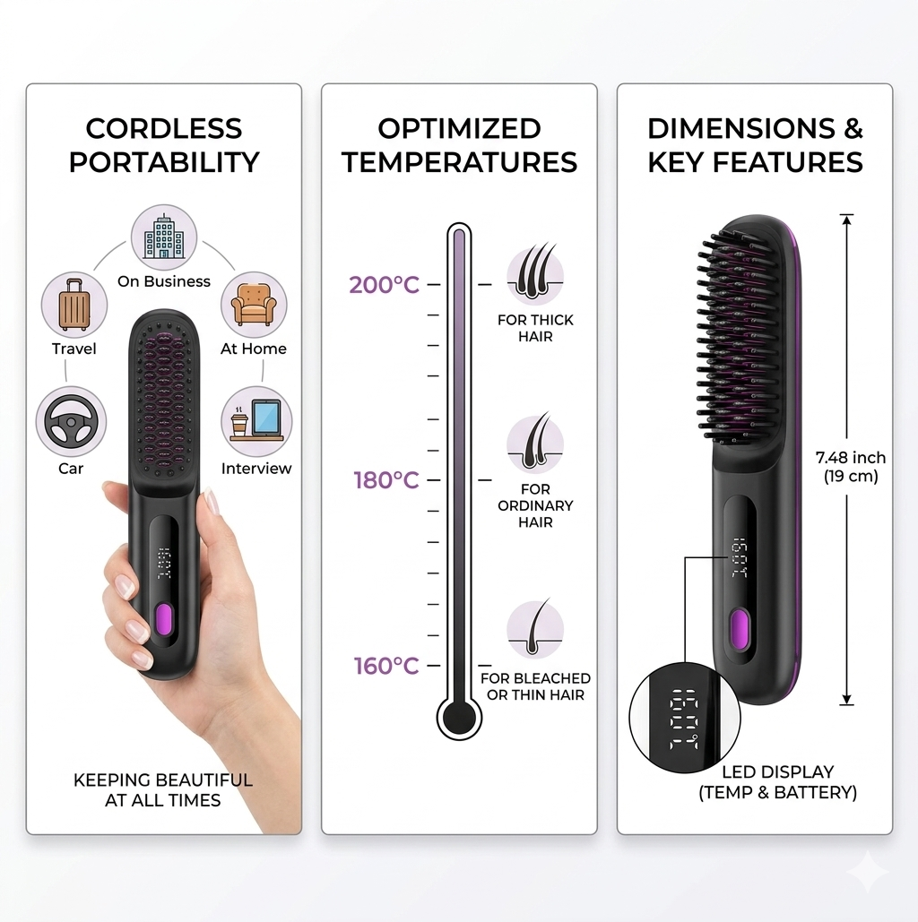 NovaNest™ Sleek Pro Straightening Brush