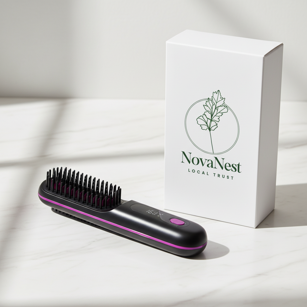 Black NovaNest Hair Brush with Box